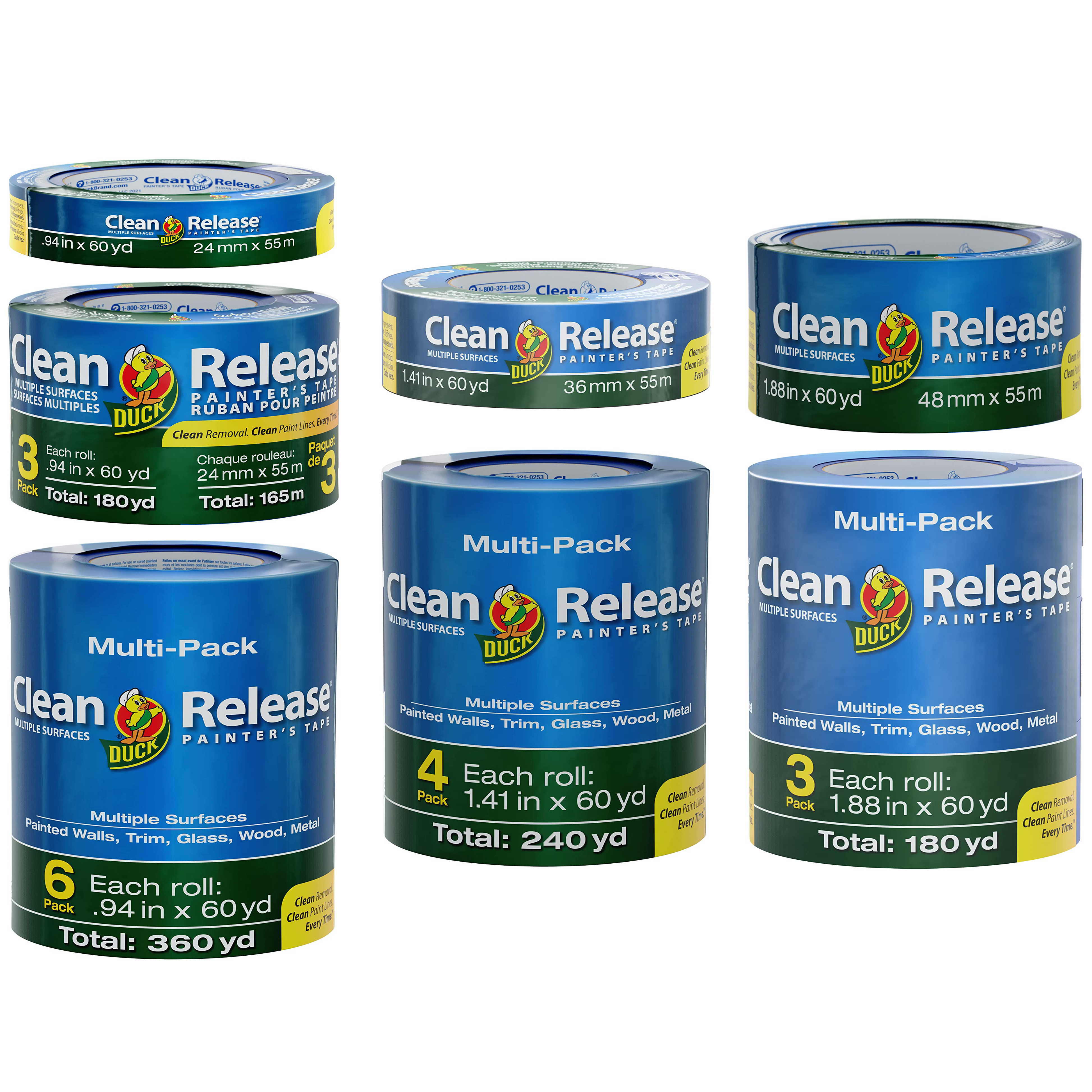 Duck Clean Release 0.94 In x 60 Yd Blue Painter's Tape 24 pack 