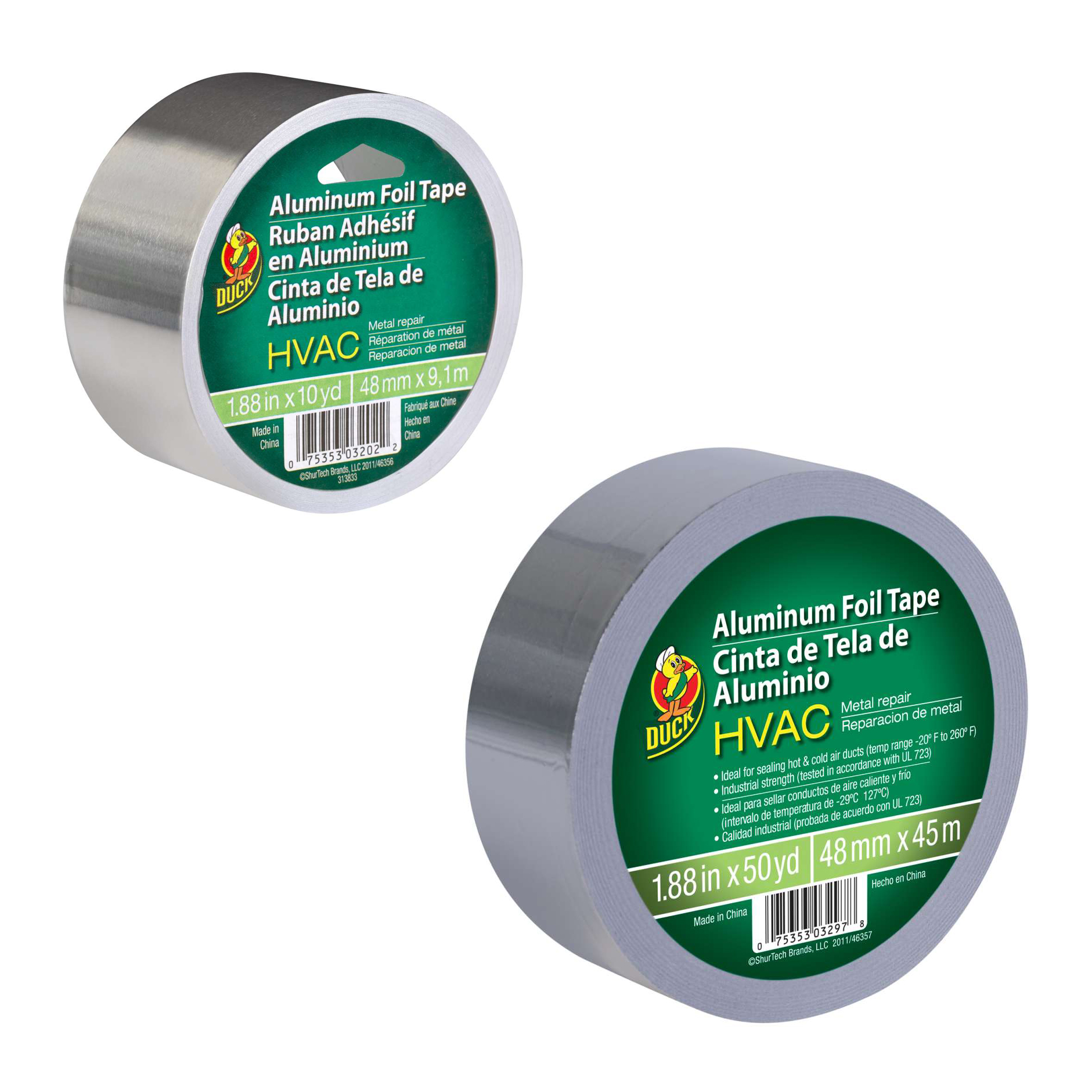 Shurtape 1.88 in x 50 yds Aluminum Foil Repair Tape Excellent shelf life 
