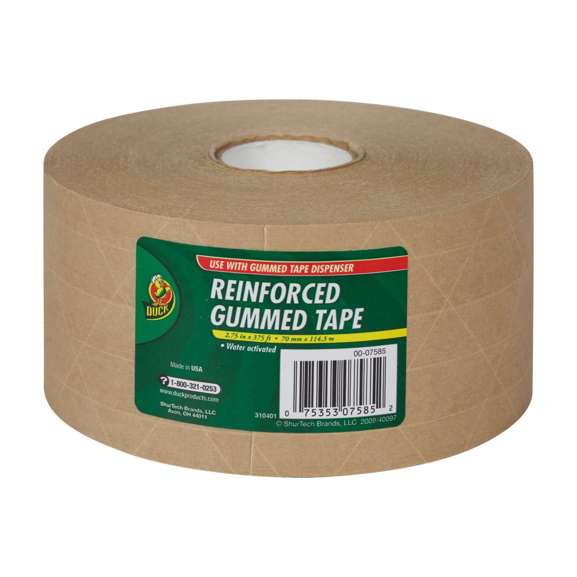 Duck Brand Reinforced Gummed Paper Tape [Water-Activated]
