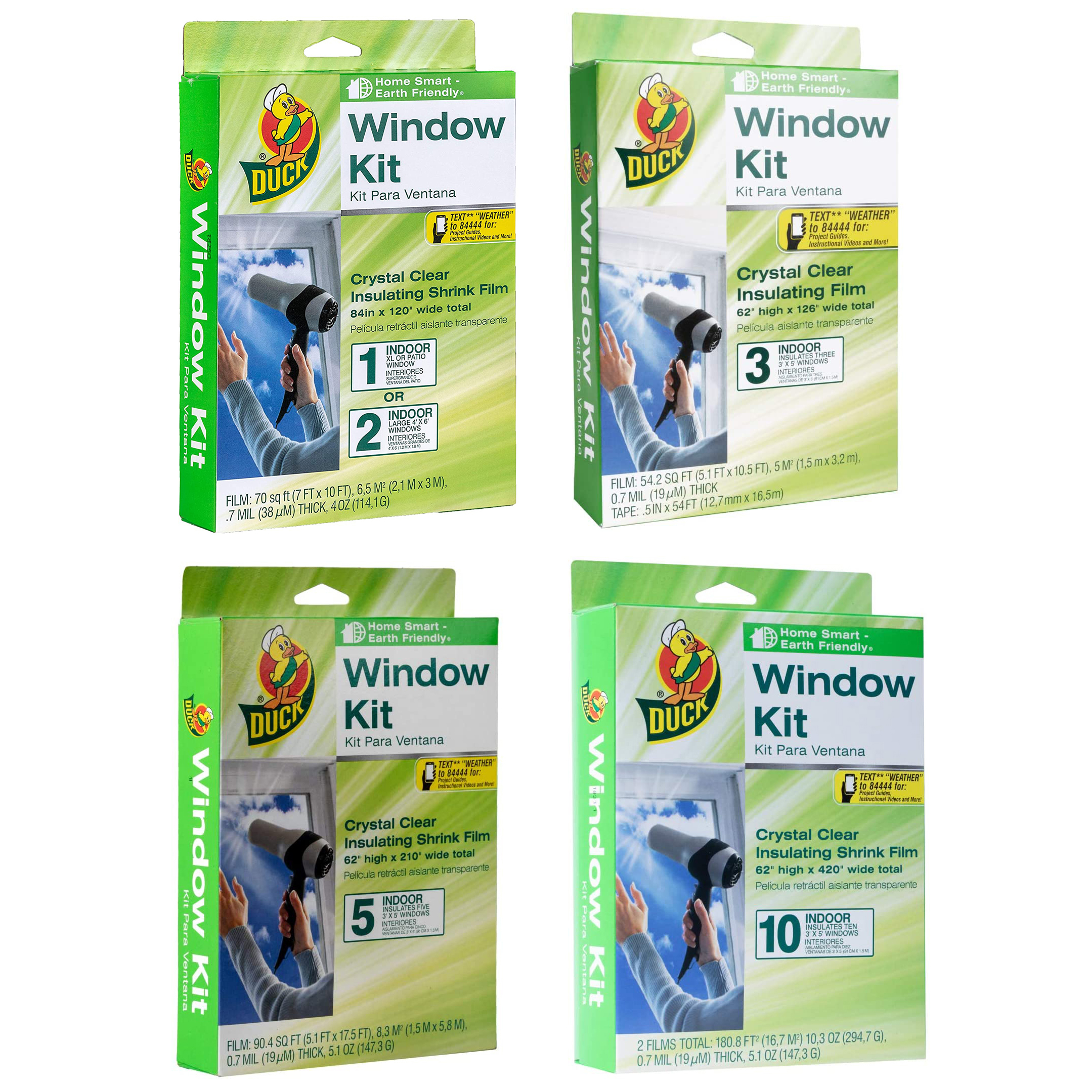 Duck 281066 Indoor 3-Window Shrink Film Insulator Kit 62-Inch x 126-Inch 