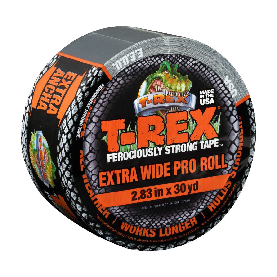 T-Rex 241330 Polyethylene Coated Cloth Duct Tape Gray 10 yard 