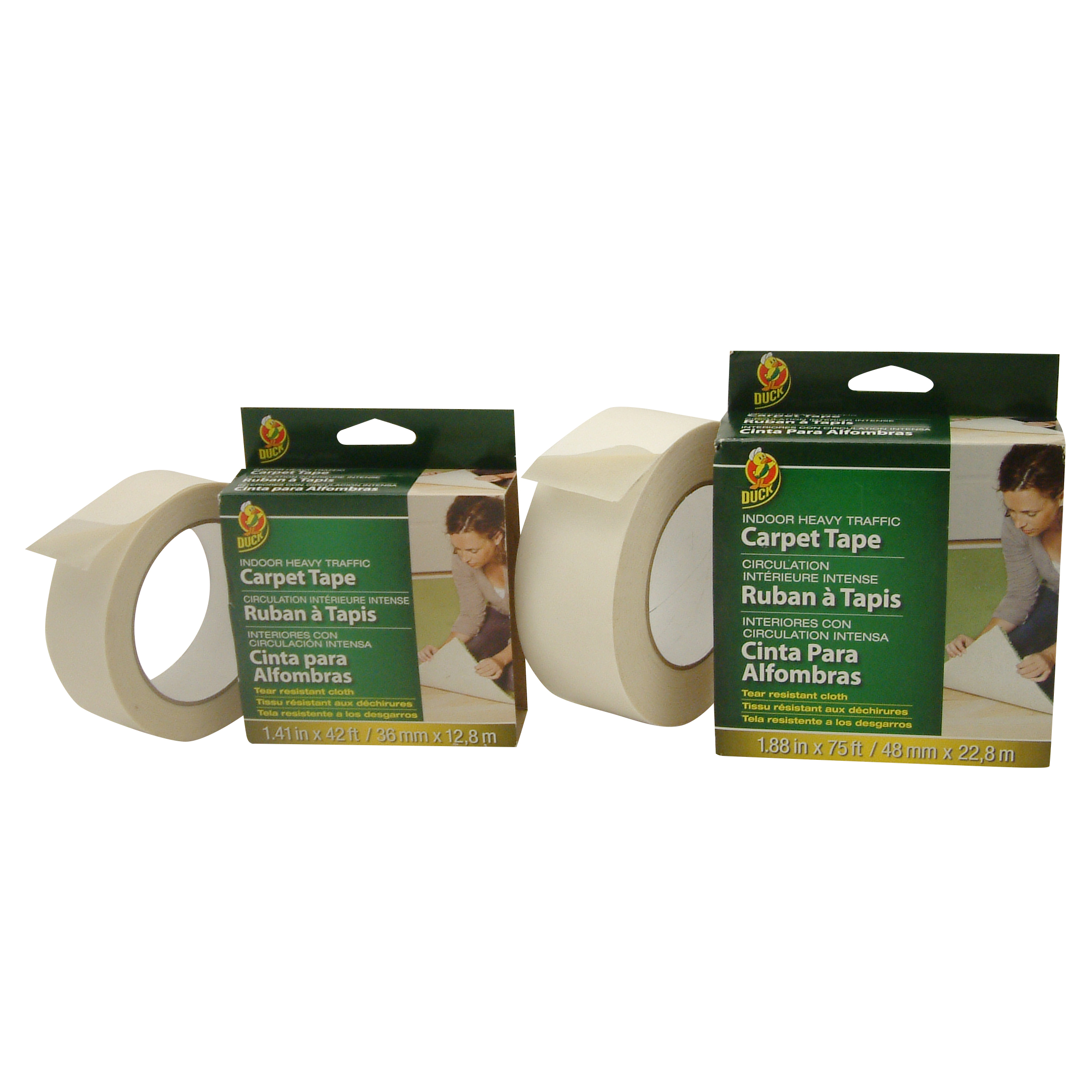 Nitto P-50 Double Coated Cloth Carpet Tape: 1 in White Permacel x 75 ft. 