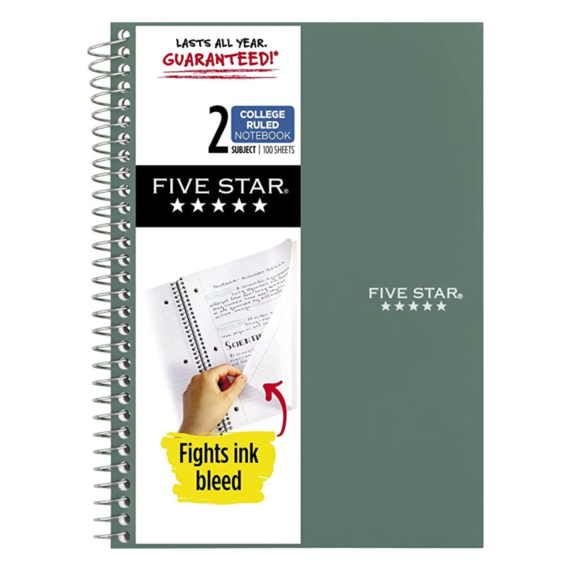 Five Star 2-Subject Spiral Notebook [College Ruled]