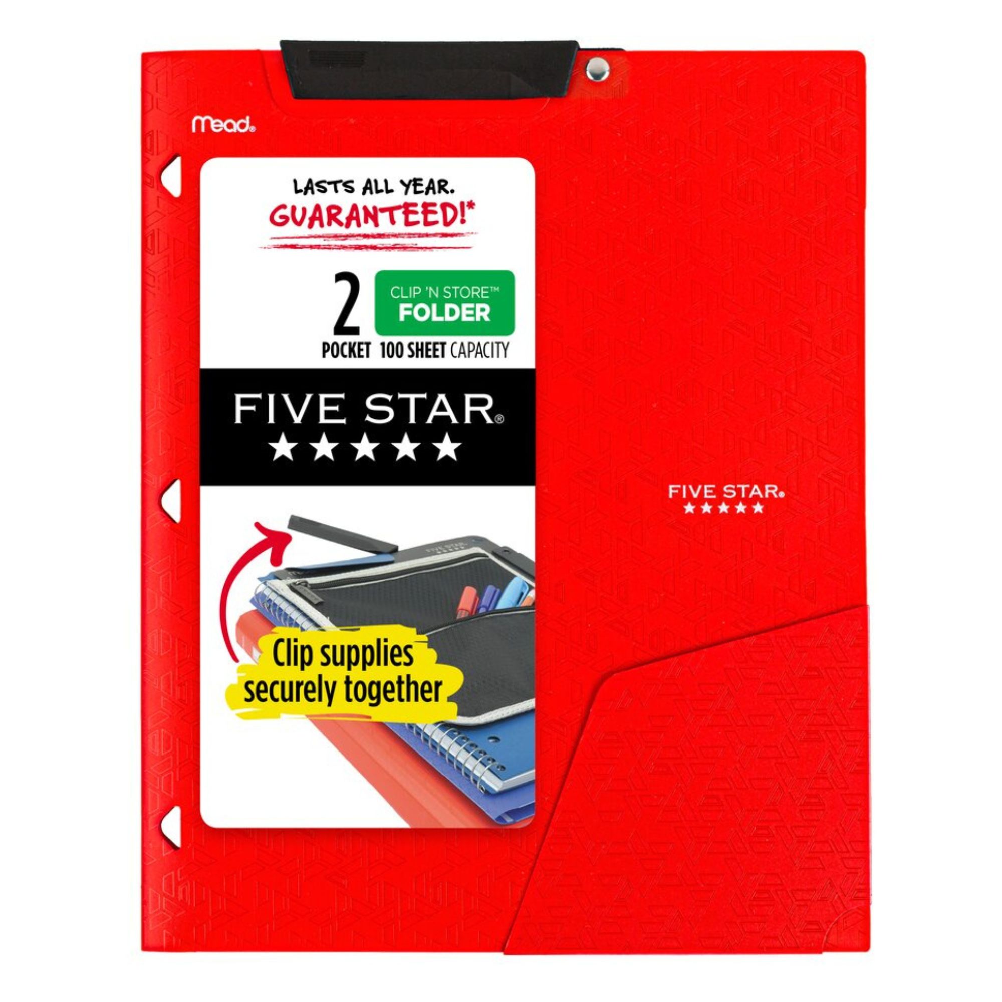Five Star Clip &#39;N Store 2-Pocket Folder