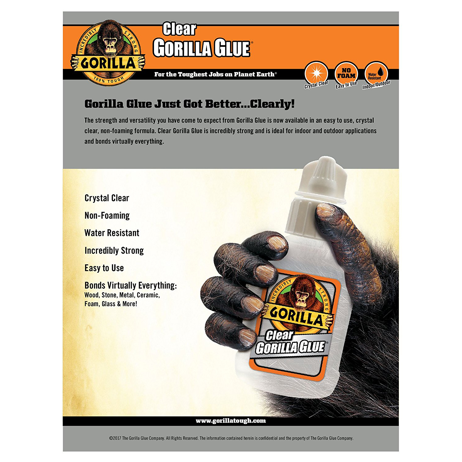 Clear Gorilla Glue Fact Sheet