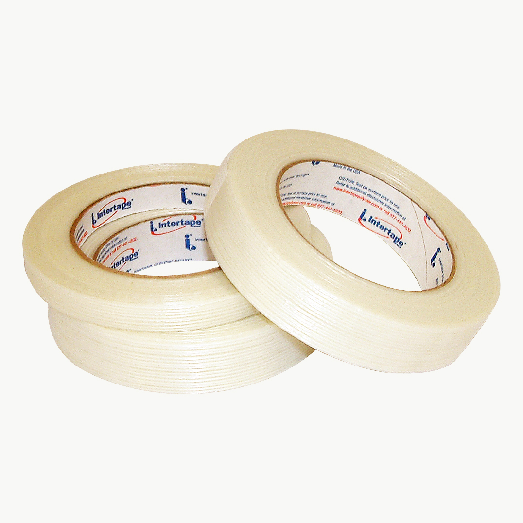 Intertape RG300 Utility Grade Filament Strapping Tape 1 in White x 60 yds. 