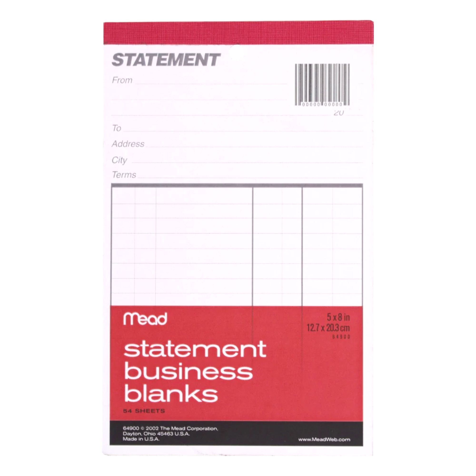 Mead Statement Business Blanks
