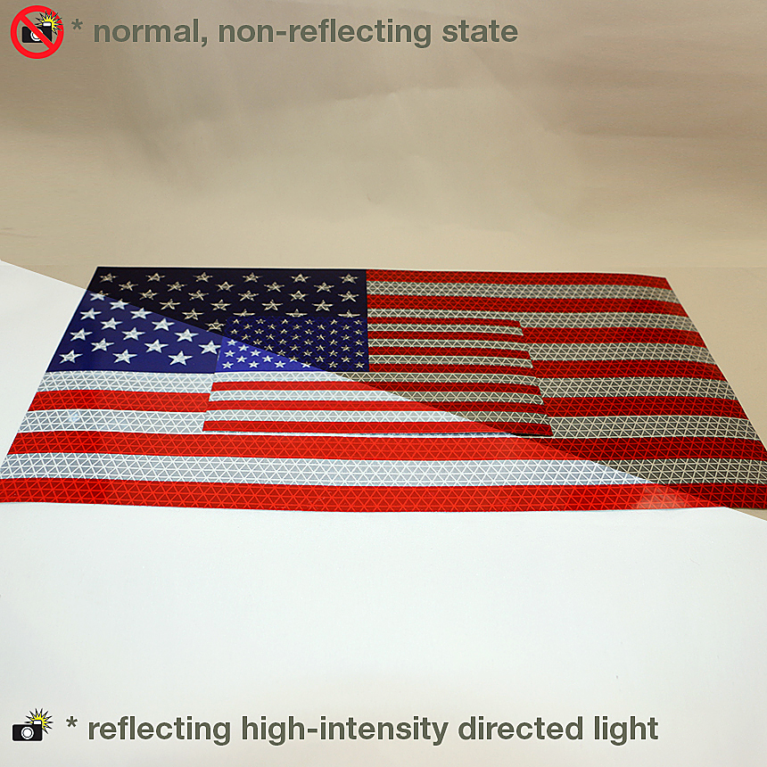Oralite American Flag Microprismatic Retroreflective Sticker Decals