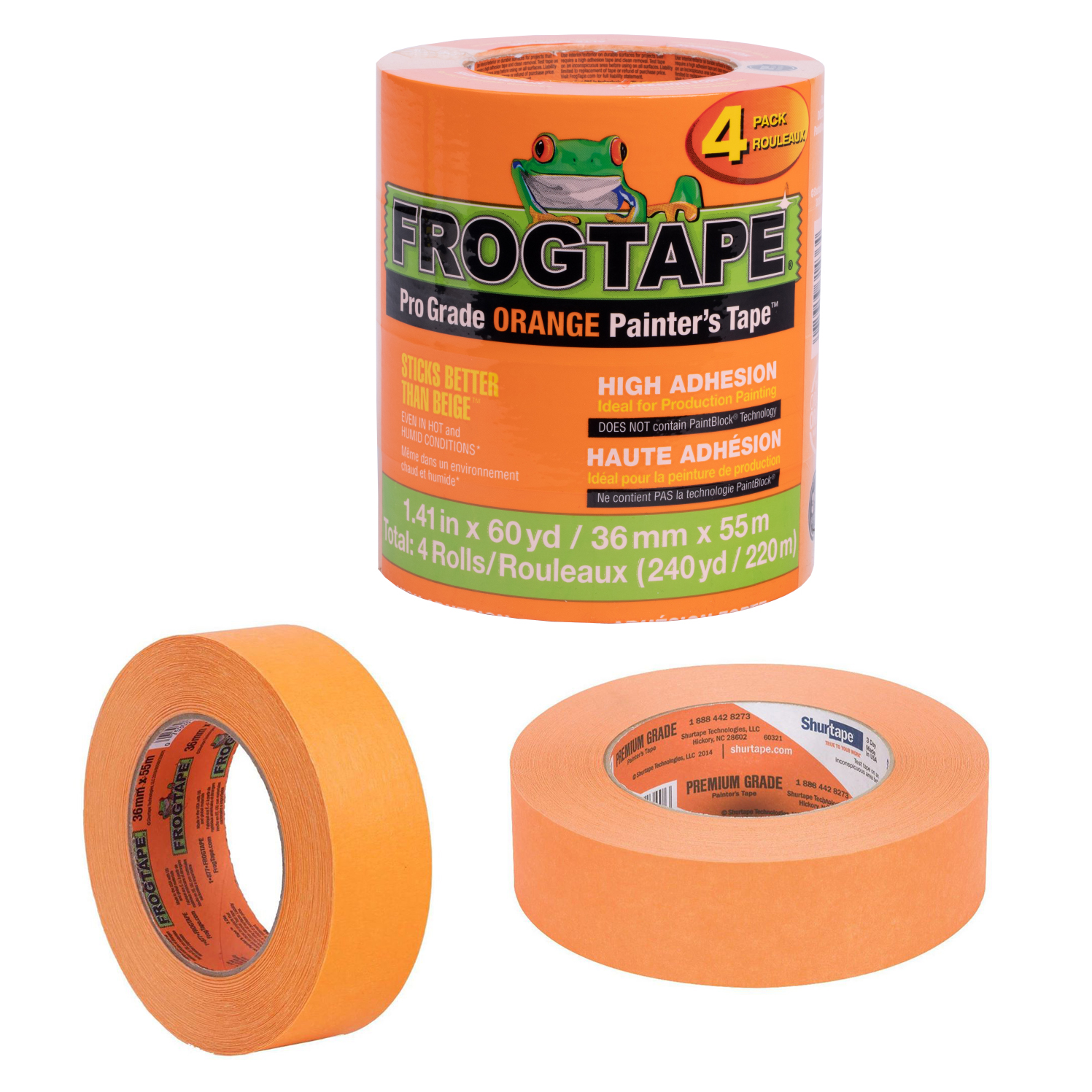 0.94 in Shurtape CP-199 FrogTape Brand Pro Grade Painter's Tape x 60 yds Oran 