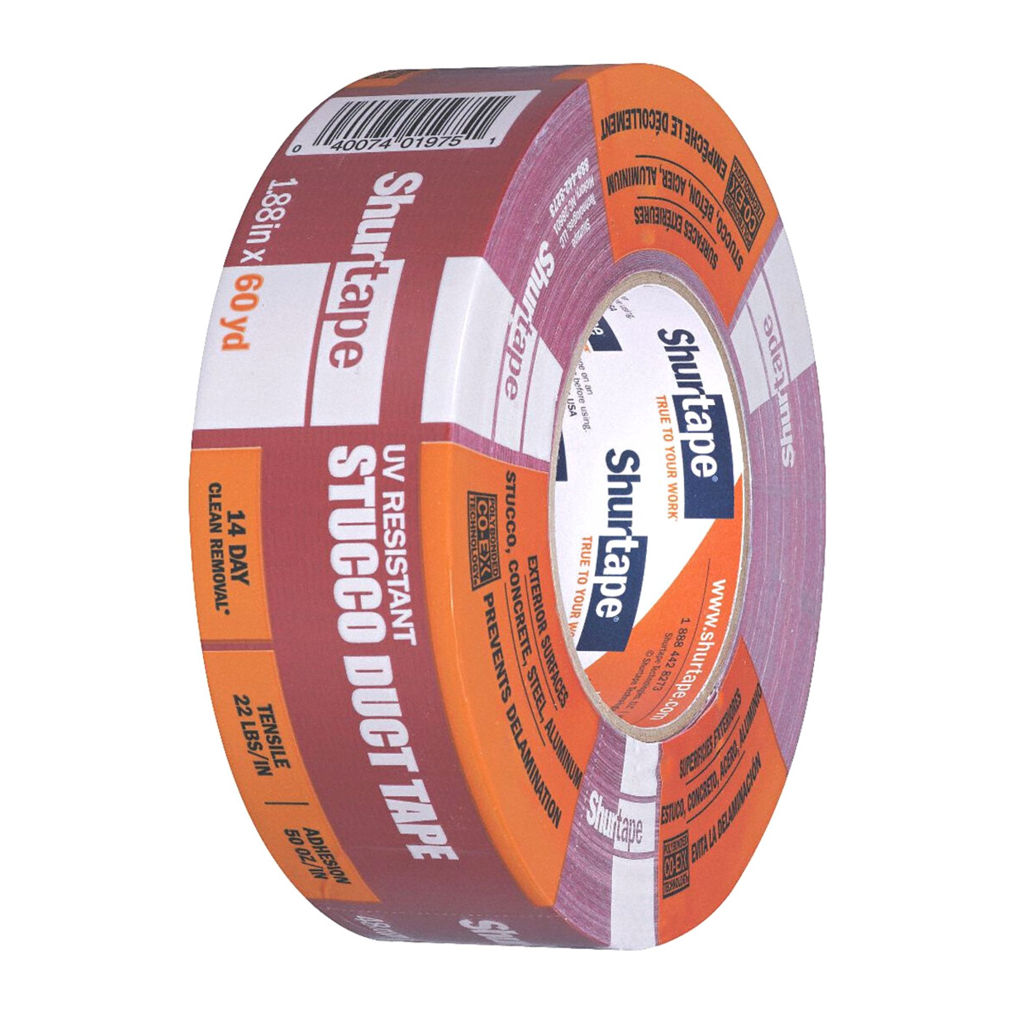 Shurtape PC-667 Specialty Grade Stucco Masking Duct Tape [UV-resistant]